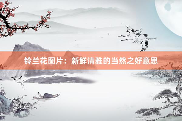 铃兰花图片：新鲜清雅的当然之好意思